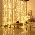 thumbnail image 4 of Cortina de luces LED con 8 modos USB para decoración navideña, bodas, fiestas en casa, dormitorio y patio, 4 of 5