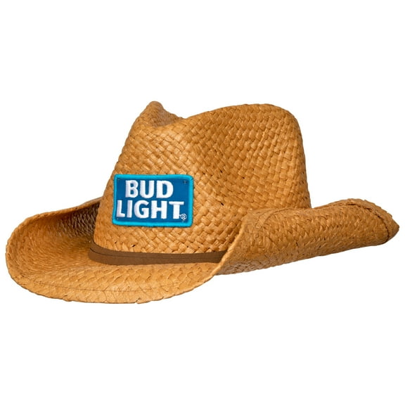 Bud Light 817728 Straw Cowboy Hat with Brown Band