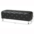 thumbnail image 7 of Baxton Studio Stella Crystal Tufted Leather Modern Bench, Multiple Colors, 7 of 7