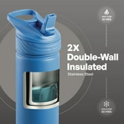TAL 26oz Stainless Steel Ranger Water Bottle with Easy Sip Straw, Blue
