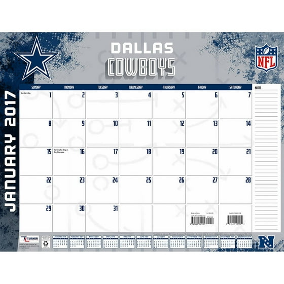 Turner Sports 2018 22 X 17 Desk Calendar Dallas Cowboys Com Departments
