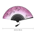 thumbnail image 4 of EeaseCA ROSENICE Women and Flower Style Folding Bamboo Hand Fan with Tassel (Wine Red+Black), 4 of 7