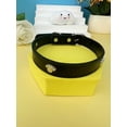 thumbnail image 1 of 1pc Black Leather Pet Collar With Metal Footprint Decoration, For Small & Medium Dogs And Cats, 1 of 5