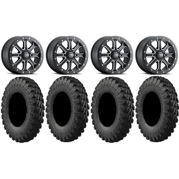 ITP Inertia Beadlock 14" Wheels Bk  40mm 32" MotoRally Tires Can-Am Commander Maverick Renegade Outlander Defender
