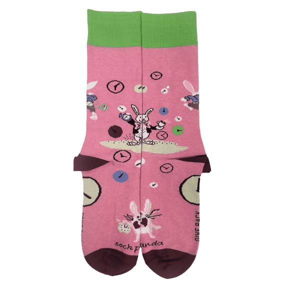 Time Bunny Rabbit Socks from the Sock Panda (Adult Medium - Women's Shoe Sizes 5-10)
