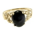 thumbnail image 3 of Genuine natural black coral ring Hawaiian plumeria flower solid 14k yellow gold, 3 of 5
