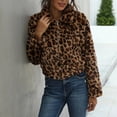 thumbnail image 5 of Tuphregyow Women Winter Long Sleeve Coat Trendy Warm Oversized Loose Outerwear with Pocket Jacket Zip Down Fuzzy Fleece Open Front Hooded Cardigans Solid Brown S, 5 of 9