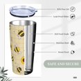 thumbnail image 6 of Plaid Pattern Bee Sunflower 20oz Stainless Steel Cups, Insulated Stainless Steel Travel Coffee Mug Tumbler With Lid And Straw Durable Coffee Cup Water Bottle For Hot & Cold Drinks, 6 of 6