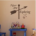 thumbnail image 5 of Never Stop Exploring Best Wall Sticker Art Vinyl Lettering Decals Arrow Quote 23x16-Inch Chocolate Brown, 5 of 5