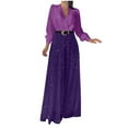 thumbnail image 3 of Summer Fashion Jumpsuits for Women Dressy Plus Size Sequin Solid Color Splice V- Sleeve Long Sleeve Long Pants, 3 of 5