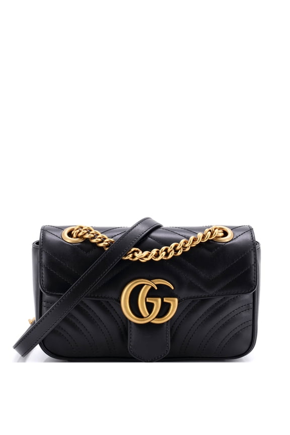 Pre-Owned GG Marmont Flap Bag Matelasse Leather Mini By Rebag