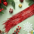 thumbnail image 3 of HXRH Red Christmas Icicle Tinsel Strands 19.6 inch Metallic Christmas Tree Tinsel Foil Fringes Festivals Hanging Decorations Home Holiday Birthday Wedding Anniversary Party Supplies 3000 Pcs, 3 of 7