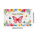 thumbnail image 5 of Watercolor Floral Butterfly Happy Birthday Banner Backdrop Party Decorations for Birthday Party Photography Props Background Decors, 5 of 8