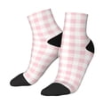 thumbnail image 2 of Bingfone Pink Checkboard Design Patterned Men'S Women'S Casual Cotton Socks, 2 of 9