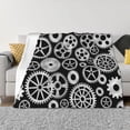thumbnail image 1 of Balery Metallic Gears Manta de Franela con Dibujo, Lujo Ultra Suave y Cálido, Antipelusa y Resistente a las Arrugas para Cama, Sofá, Camping -80"x60", 1 of 6