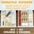 thumbnail image 6 of SpaceAid Bamboo Kitchen Organizer Drawer Dividers, Expandable (13.25-17 in), 13.25"L x 0.6"W x 2.6"H, 6 of 6