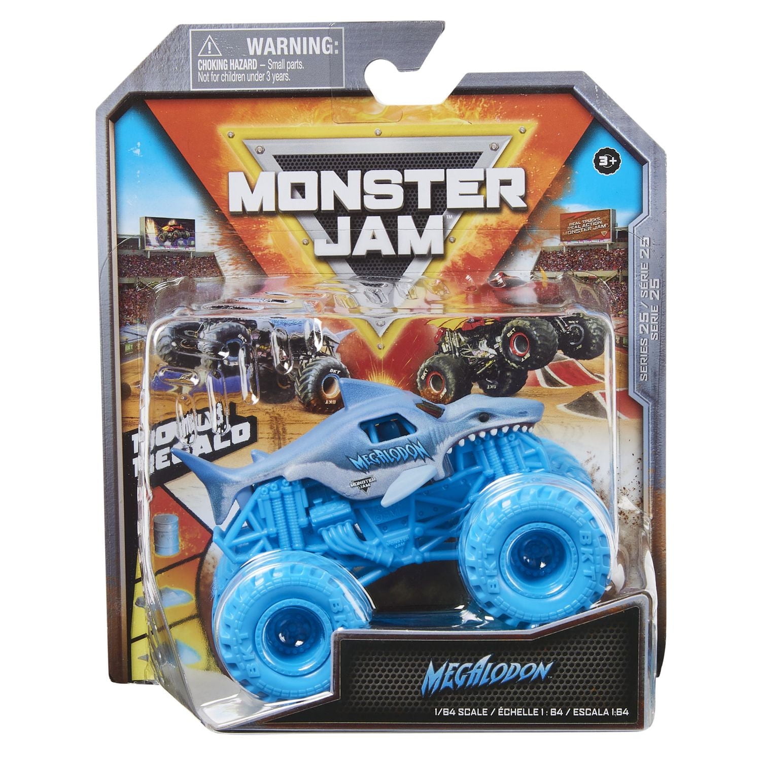 Monster Jam, Official Megalodon Monster Truck, Die-Cast Vehicle, 1:64 Scale, Kids Toys for Boys Ages 3 and up