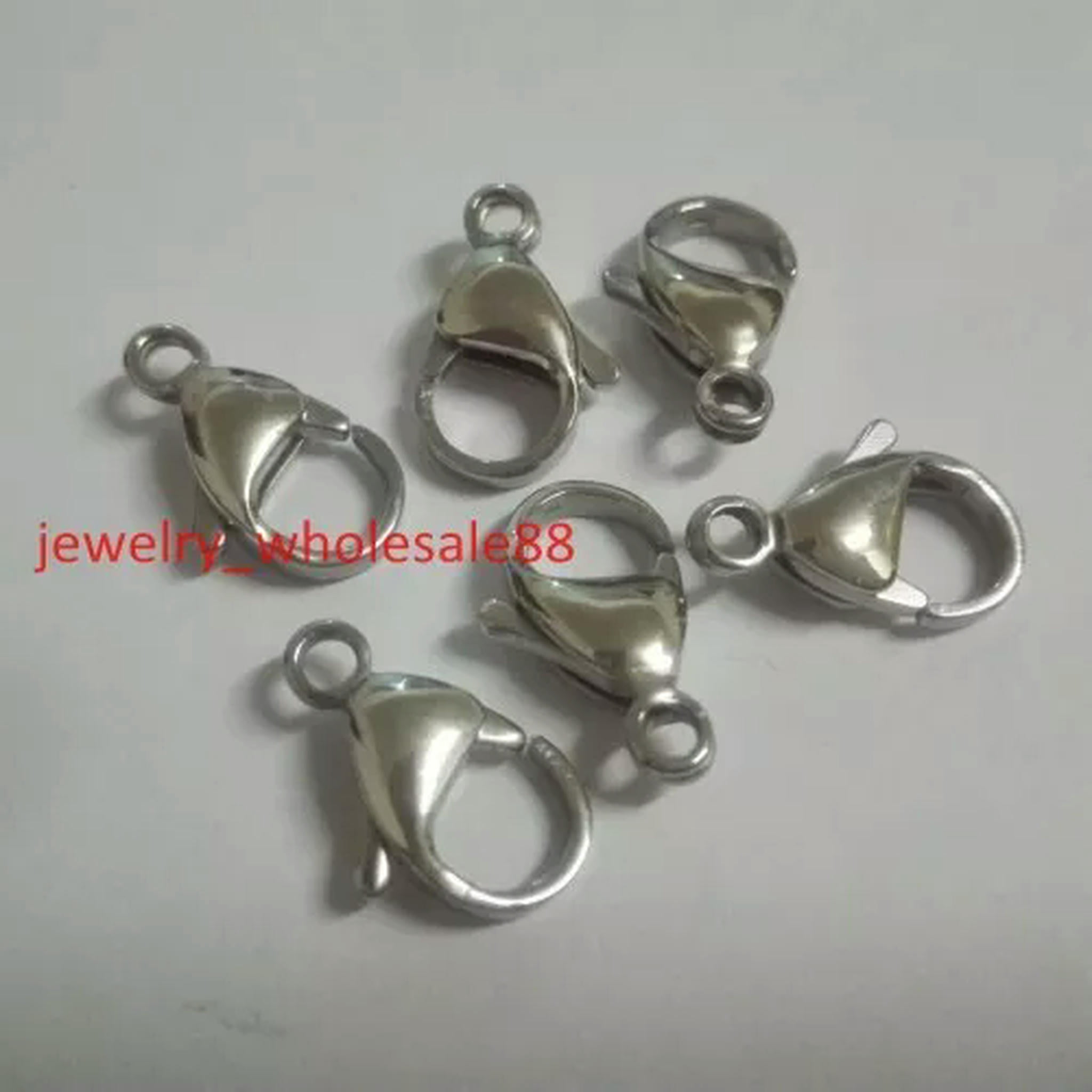 HOOUN wholesale 100pcs/ 500pcs Stainless steel lobster clasps & Hooks jewelry finding-10mm-500pcs