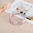 thumbnail image 3 of Unique Bargains 1 Pc Headband Wide Pleats Satin Hair Accessories Pink, 3 of 5