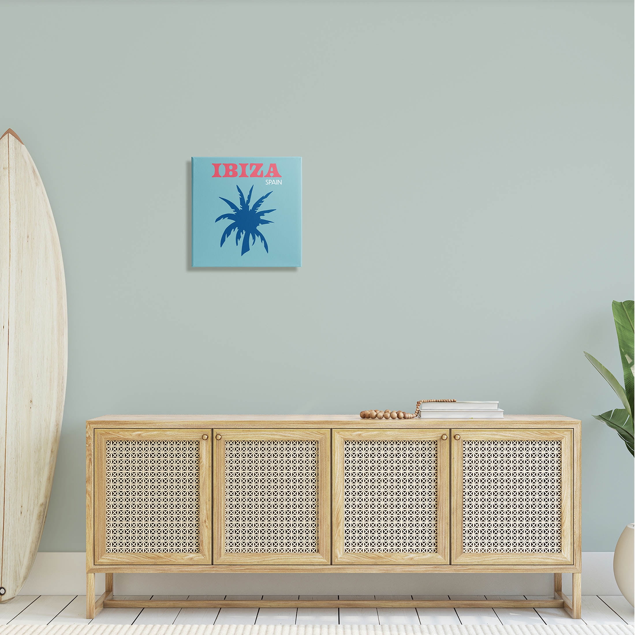 Stupell Industries Ibiza Palm Tree Silhouette Graphic Art Gallery Wrapped Canvas Print Wall Art, Design by The Saturday Evening Post