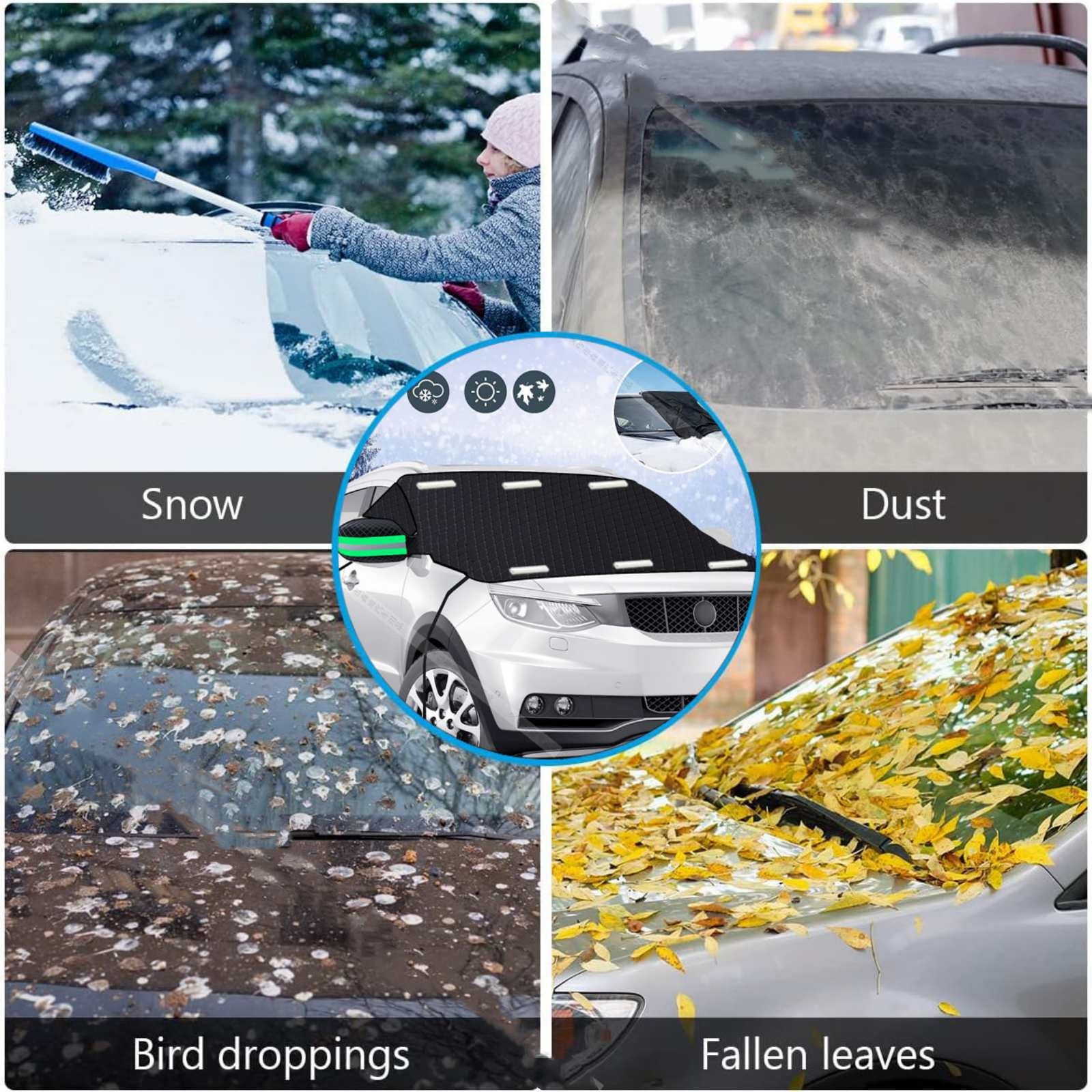Housse De Pare-brise Hiver 4 Couches - Protection Anti-givre, Neige Et Glace Pour Voitures, SUV, Taille 142x96 Cm - 7