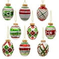 thumbnail image 2 of Kurt Adler 45MM Glass Red and Green Decorated Eggs, 9 Piece Set, 2 of 4