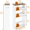 thumbnail image 2 of 4 Tier White Slim Storage Cart with Handle, 2 of 6