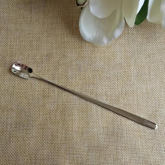 Stainless Steel 170mm Long Handled Coffee Spoons Mixing Spoons Cold Drink Fruit Ice Cream Spoon Candle Spoon