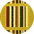 thumbnail image 1 of Ahgly Company Indoor Round Abstract Yellow Contemporary Area Rugs, 6' Round, 1 of 4
