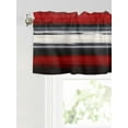 thumbnail image 6 of Valances for Windows Red And Black Strip Leaf Rod Pocket Cafe Window Treatments Valance Curtains for Kitchen Bathroom Laundry Basement Windows 42"x12", 6 of 9