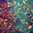 thumbnail image 2 of Hues of the Season - Golden Teal Folige Canvas Wall Art, 2 of 2