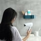 thumbnail image 3 of Soporte de pared para secador de pelo, organizador de herramientas para el cuidado del cabello, soporte de almacenamiento para baño,con gancho de enchufe y estante de almacenamiento Adepaton 222736-1, 3 of 8