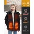thumbnail image 4 of Women's Heated Soft Shell Jacket with Detachable Hood Windproof Warm Lightweight Flexible Casual Outerwear, 4 of 6