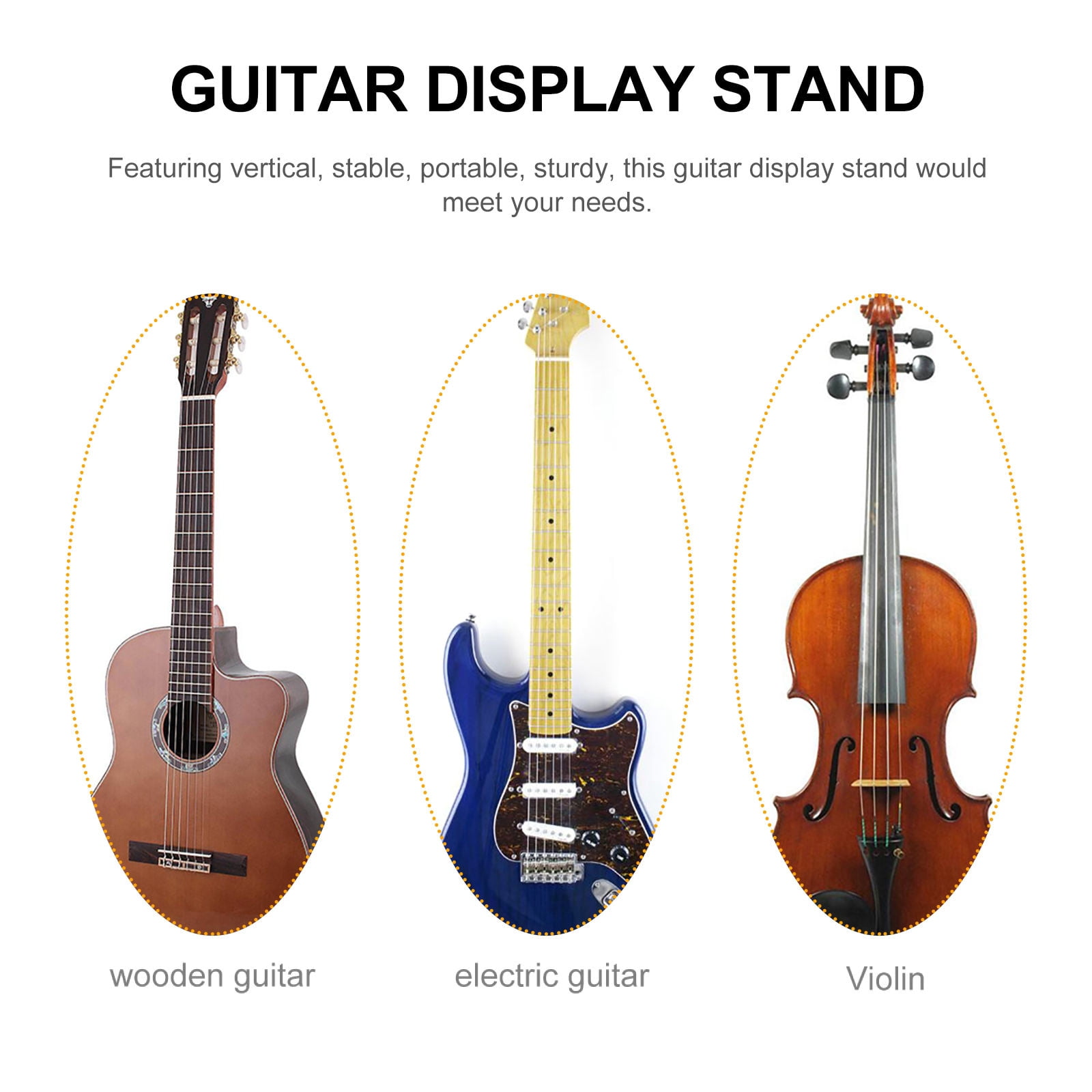 UPOUART Black Vertical Guitar Stand - Storage Rack for Home, Studio, and Stage Use, Fits All Guitar Types