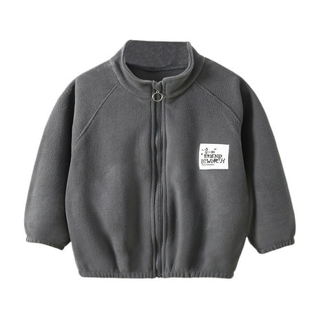 Fleece Jacket Boys Boys Long Sleeve Lightweight Button down Fuzzy Jacket Hooded Girls Jacket Size 4-5 Years