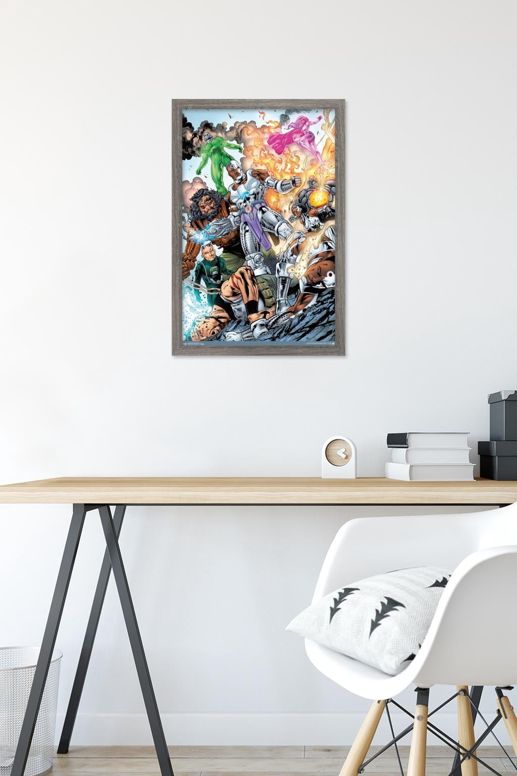 DC Comics - Cyborg - Group Wall Poster, 14.725" x 22.375", Framed
