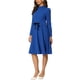 thumbnail image 4 of INSPIRE CHIC Ropa de Mujer para Trabajar Elegante Vestido Midi de Manga Larga con Cuello Mock y Cintura Ajustable en Tejido Color Azul Real, 4 of 6