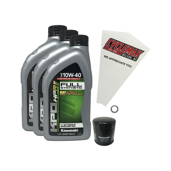 Cyclemax OEM FS 10W-40 Oil Change Kit fits 2017- 2023 Kawasaki Versys X300