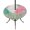 Pink, Mint, Peach, variant on Round Outdoor Tablecloth with Umbrella Hole and Zipper, Orange Green Blue Palm Leaves Tablecloth with Elastic Waterproof, Summer Tropical Botanical Patio Table Covers for 36" - 44" Pool Tables