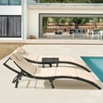 thumbnail image 7 of Devoko 3 Pieces Patio Outdoor Chaise Lounge Chair Clearance Outdoor Furniture Set PE Rattan Adjustable Folding Pool Lounge Chair , Beige, 7 of 7