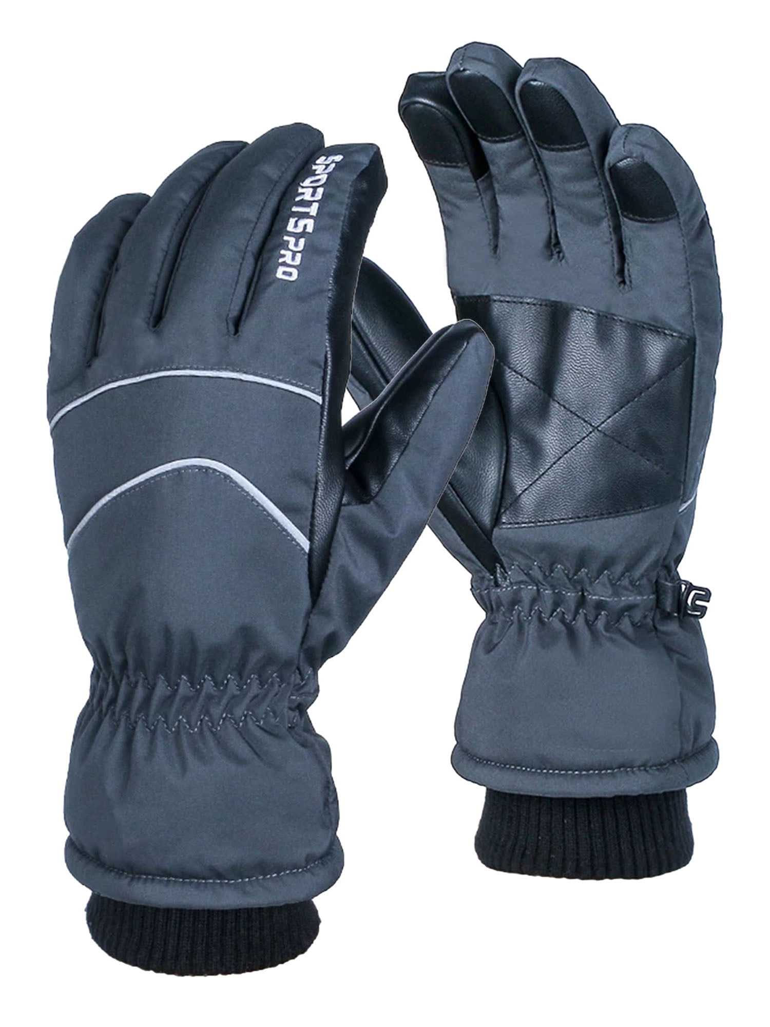 NIce Caps Kids Extreme Cold Weather 80 Gram Thinsulate Waterproof Ski Gloves Black 1, 3-4 Years 