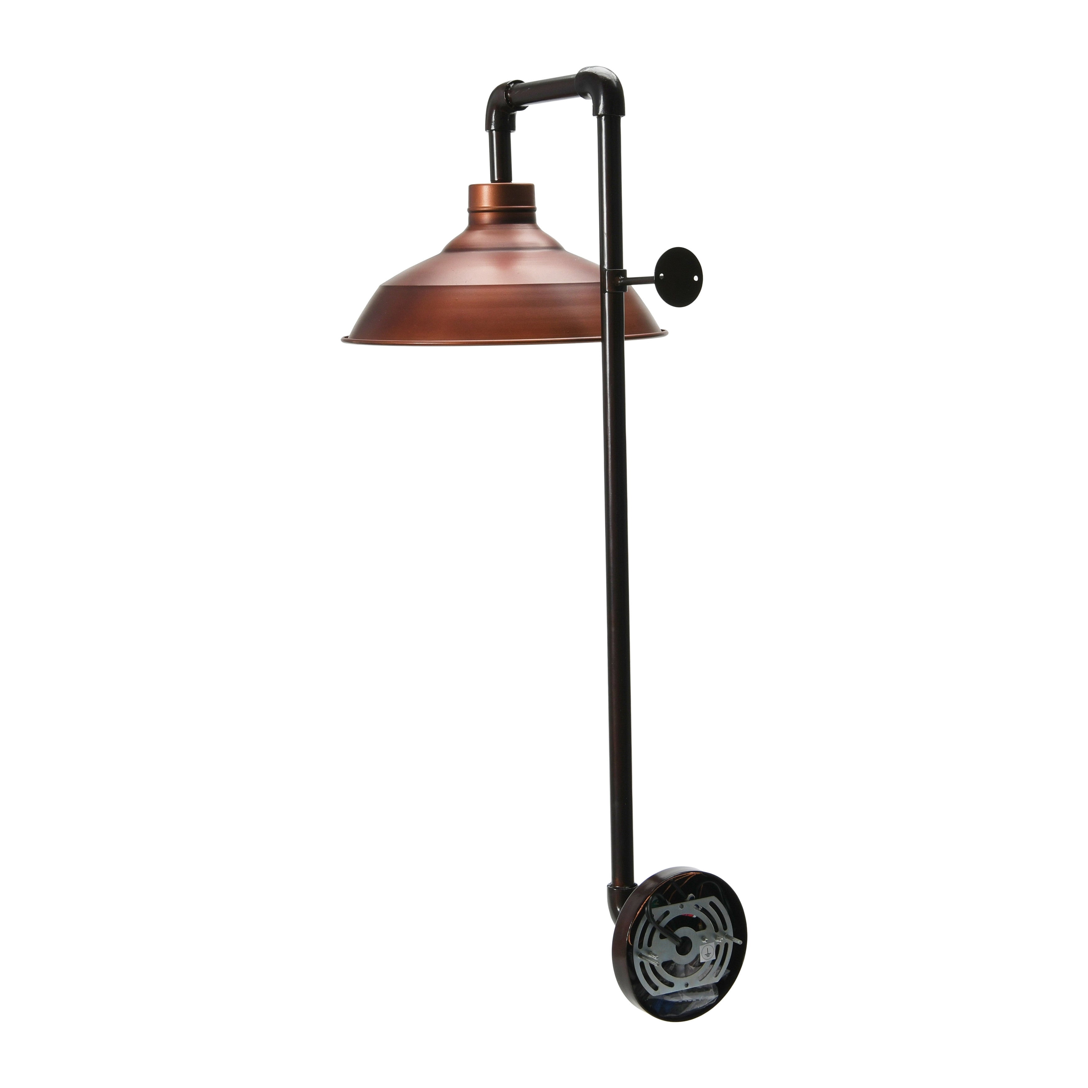 Storied Home Metal Wall Sconce with Shade - 13.0"L x 12.0"W x 33.0"H Brown Bronze
