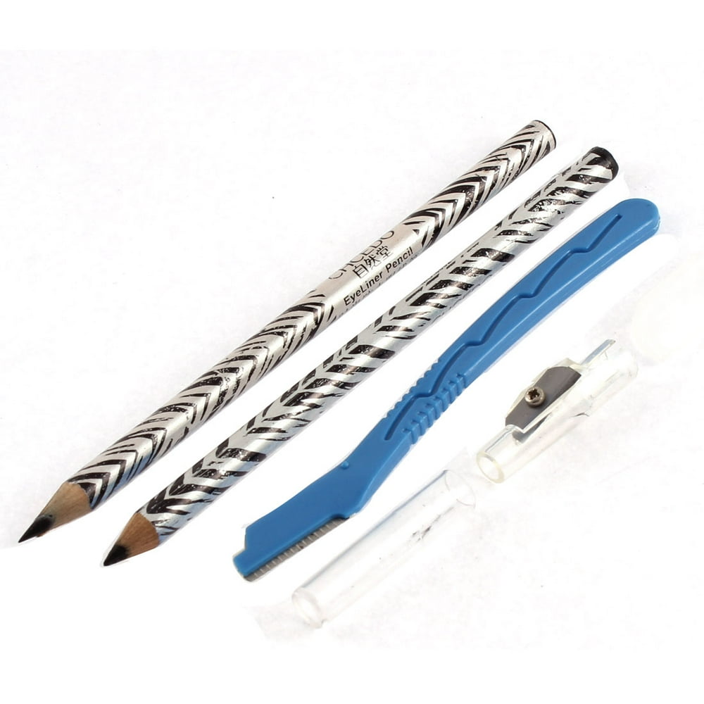 Unique Bargains Zebra Print Eyebrow Pencil Razor Sharpener Blue Black ...