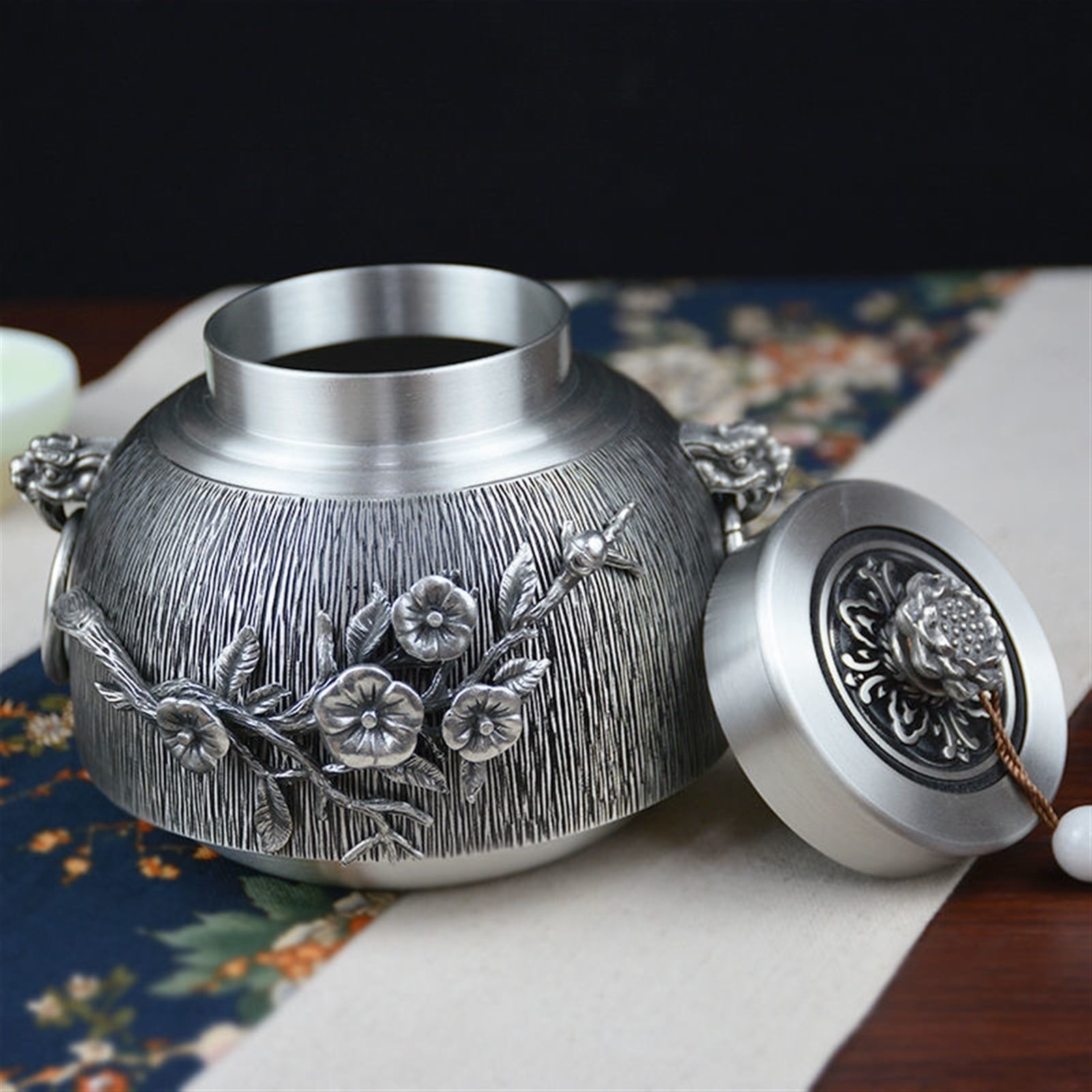 Custom Pet Urn Funeral Cremation Pure Tin 97% Lead Free Tin Hand Carved Beautifully Relief