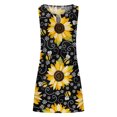 thumbnail image 4 of Robes d'Été Robe Femmes Décontractée Été en Vrac Imprimé Floral Réservoir Robe Creuse Plage Robe Sans Manches Jaune XXXL, 4 of 5