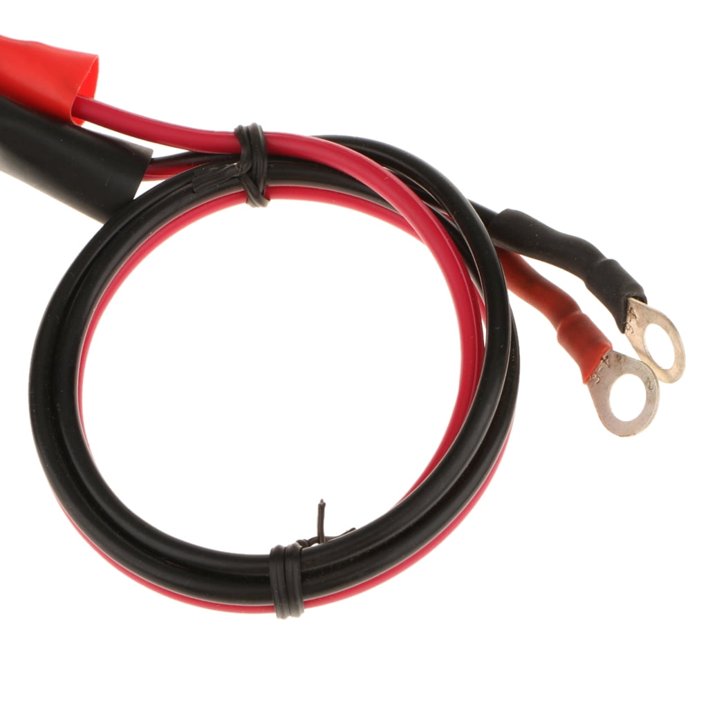 ELFCULB 10AWG 2FT Battery Alligator Clips To O Ring Terminal Harness Quick Disconnect Cable With 5 Fuse For Inverter Car Battery Charging