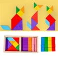 thumbnail image 4 of Wooden Pattern Blocks Jigsaw Geometric Wooden Blocks for Children Boys Gifts, 4 of 8