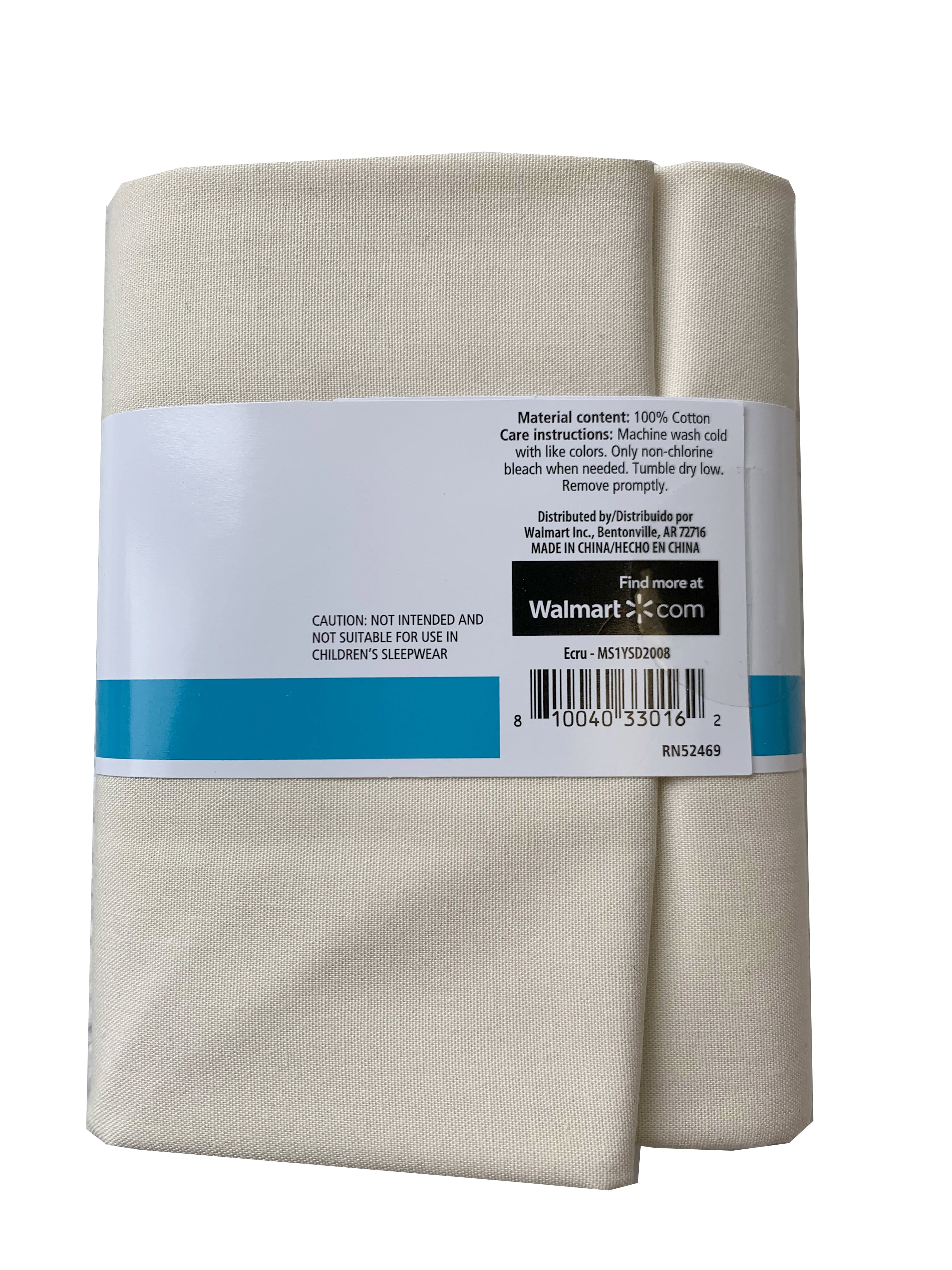 Mainstays 100% Cotton 1 Yard Precut Fabric Solid Ecru