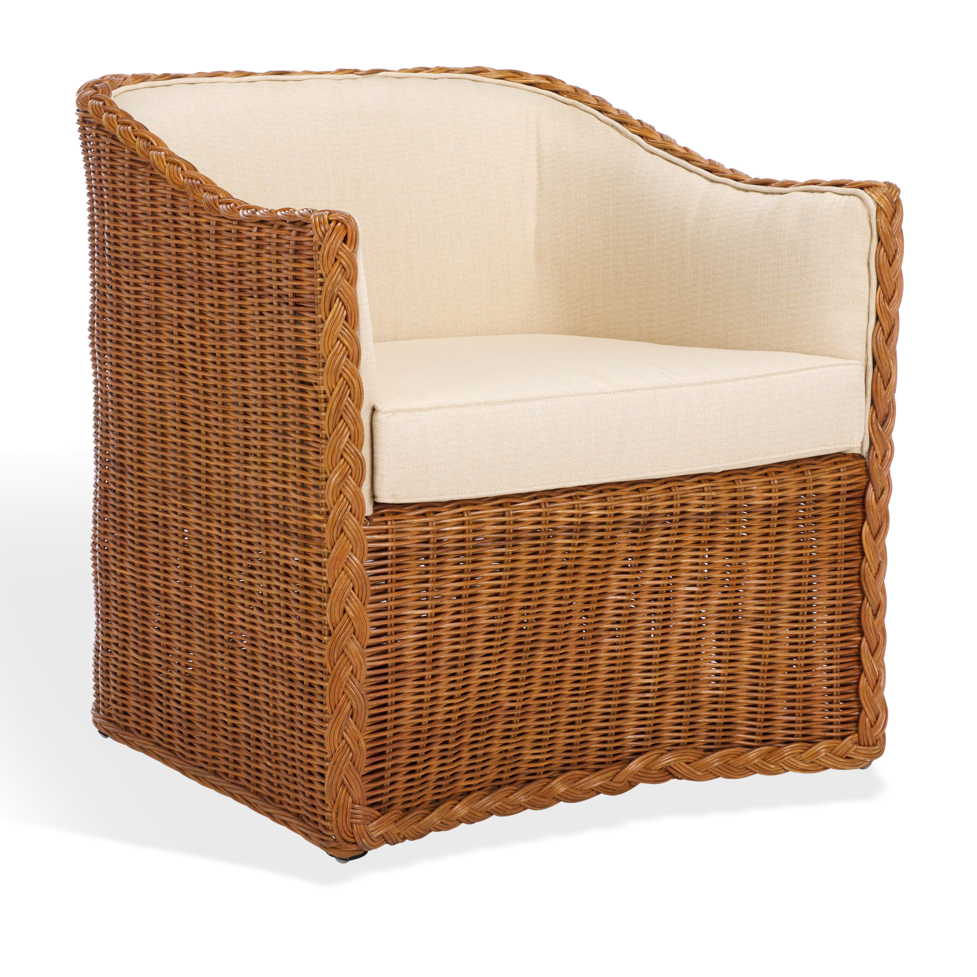 Safavieh Couture Sharon Rattan Coastal Accent Chair, Natural/Beige