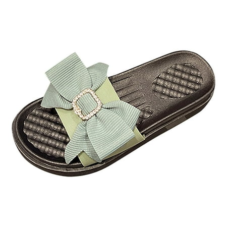 

NECHOLOGY Women Slippers Beach Slippers Fashionable And Cute Bowknot Thick Soles Flat Comfortable Womens Slippers Size 11 Open Toe Green 8